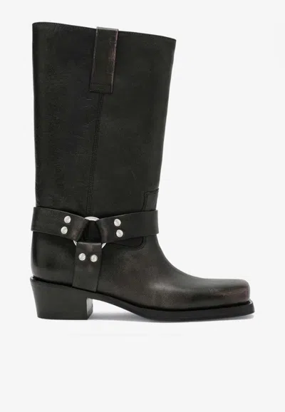 Paris Texas 45mm Roxy Brushed Leather Boots In Black