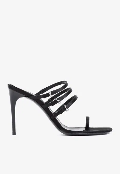 Saint Laurent Jerry 95mm Satin Mules In Black
