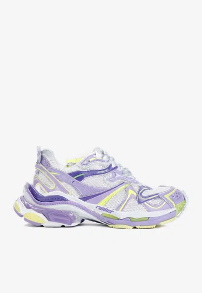 Balenciaga Purple Runner 2.0 Low Top Sneakers In Multicolor