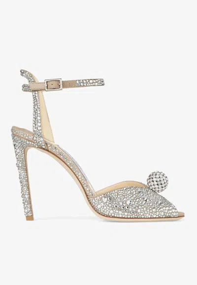 Jimmy Choo Sacora Peep-toe Crystal-embellished Leather Sandals