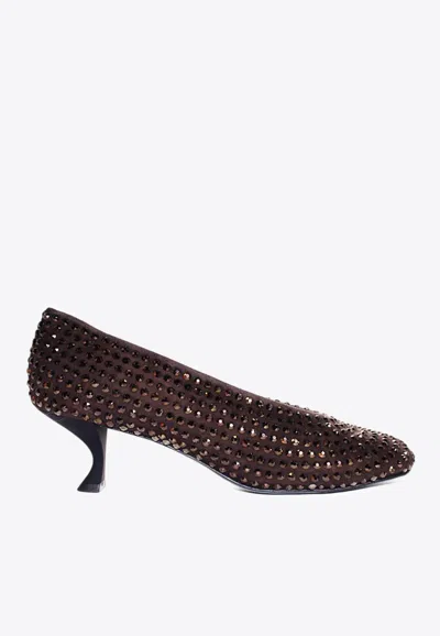 La Rose 50mm Crystal-embellished Pumps In Brown