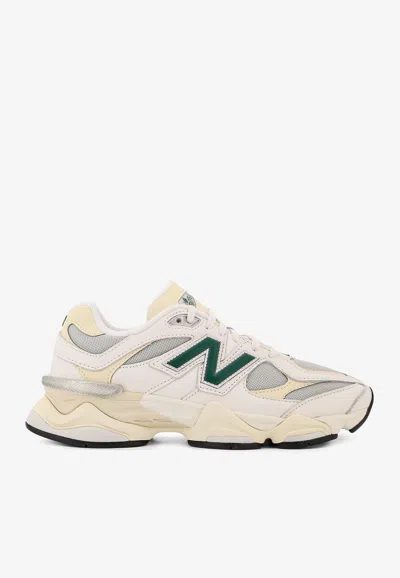 Shop New Balance 9060 Leather And Mesh Sneakers In White