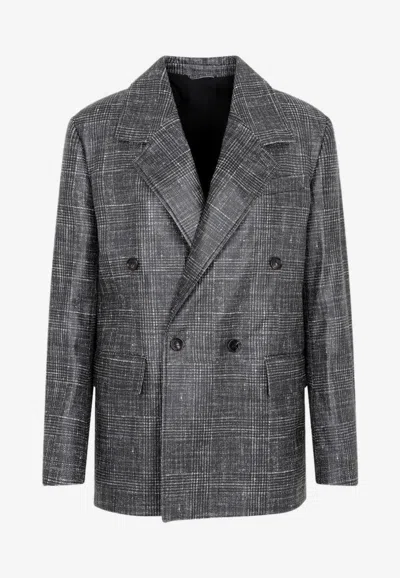 Bottega Veneta Printed Leather Jacket 38 In Monochrome