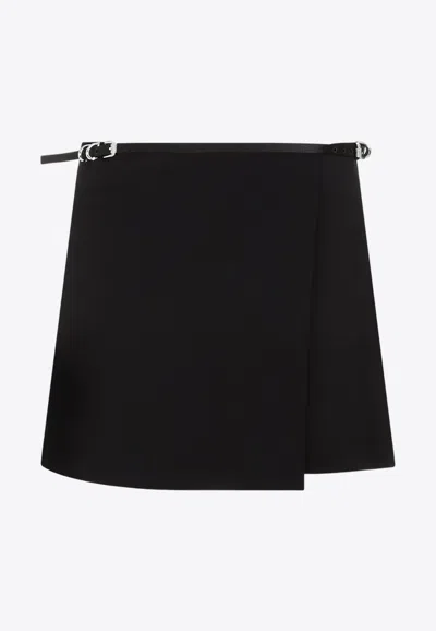 Givenchy Black Acetate Mini Wrap Voyou Skirt In Black