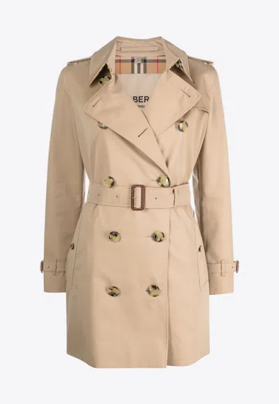 Burberry Women's Short Kensington Heritage Trench Coat In Beige