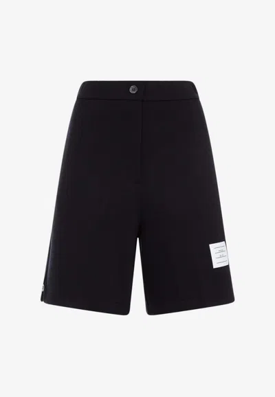 Thom Browne Logo-tag Bermuda Shorts In Blue