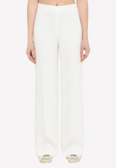 Stella Mccartney Crepe Wide-leg Pants In Cream