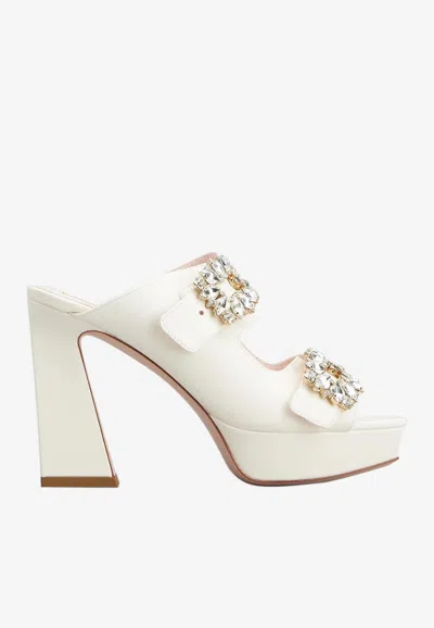 Roger Vivier Plateausandalen Aus Leder In White