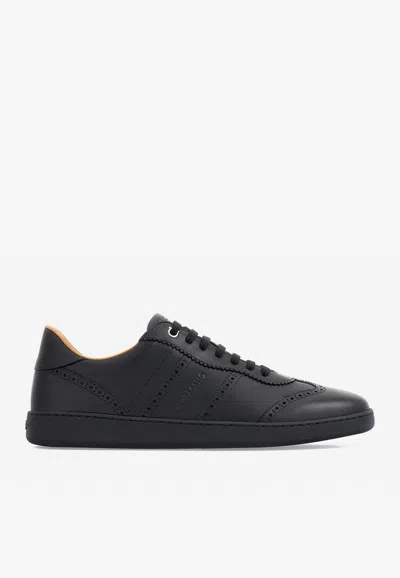 Ferragamo Achille 1 Low-top Sneakers In Leather In Black