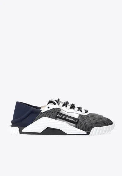 Dolce & Gabbana Ns1 Slip On Sneakers In Mixed Materials In Gray