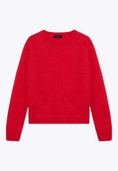 Roberto Collina Cashmere And Silk Crewneck Sweater In Red