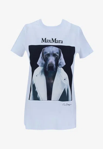 Max Mara Cipria Graphic Print T-shirt In White