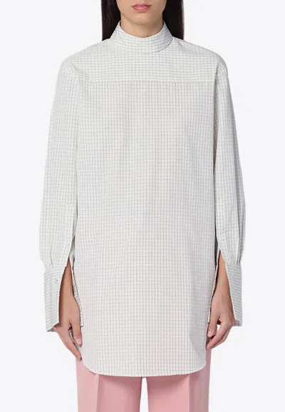 Dries Van Noten Corso Asymmetrical Cotton Shirt In White