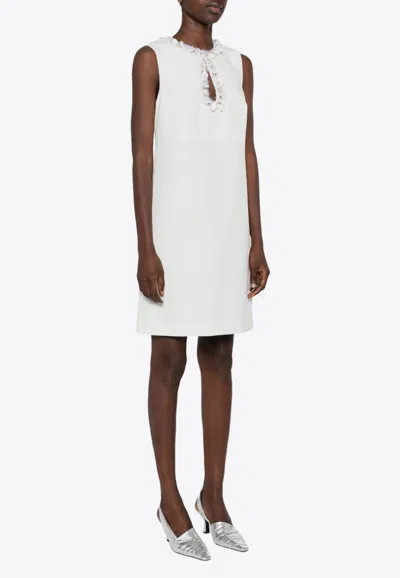 P.a.r.o.s.h Sequin-embellished Mini Dress In Cream