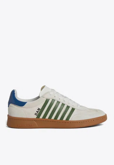 Dsquared2 Multicolor Canvas Boxer Sneakers In White