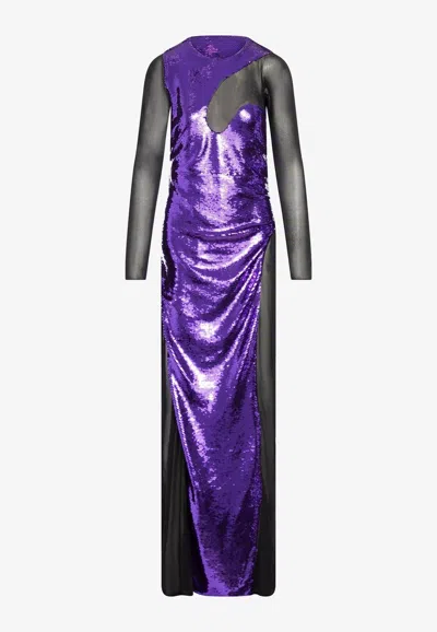 Tom Ford Ls Liquid Sequins Evening Dr In Purple