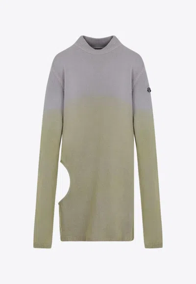 Moncler Genius Moncler X Rick Owens Subhuman Cut Out Cashmere Sweater In Gray
