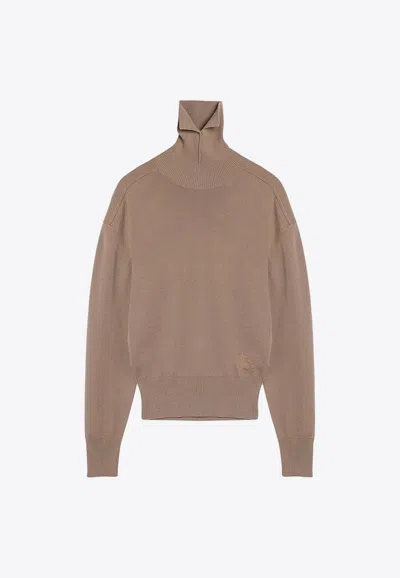 Burberry Beige Turtleneck Sweater In Brown