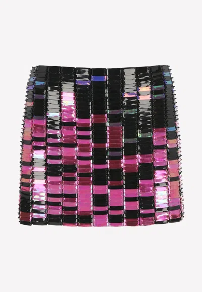 Attico Rue Sequined Mini Skirt In Black