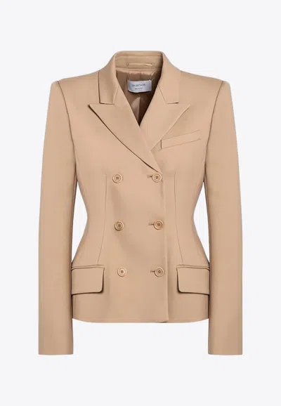 Sportmax Camel-coloured Double-breasted Jacket In Beige