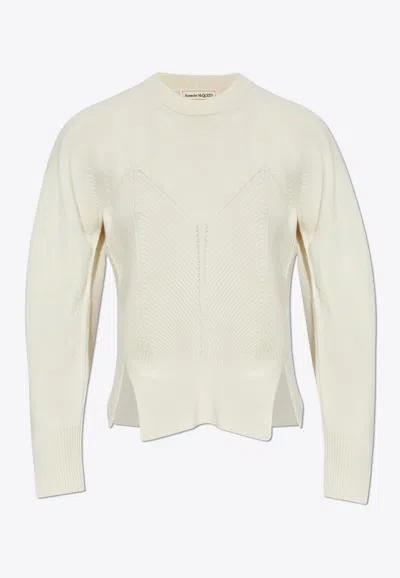 Alexander Mcqueen Chevron Corset Pullover Clothing In White