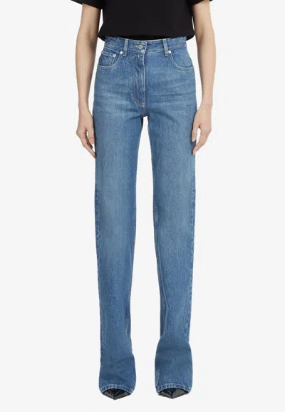 Ferragamo Washed-out Slim Jeans In Blue