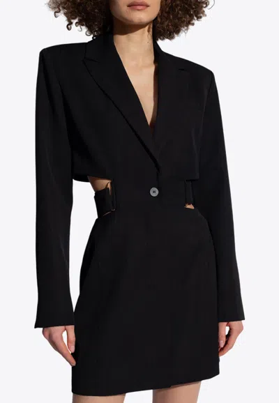 Jacquemus 'la Robe Bari' Black Single-breasted Jacket With Cut-out In Black