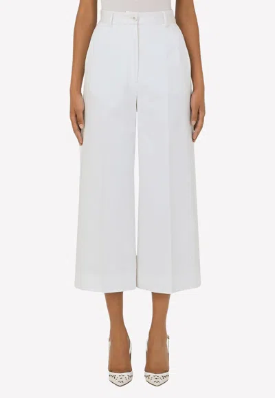 Dolce & Gabbana High-waist Gabardine Culottes In White