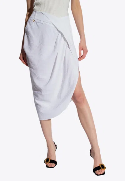Jacquemus La Jupe Saudade Asymmetric Skirt In White
