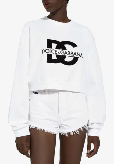 Dolce & Gabbana Logo-embroidered Pullover Sweatshirt In White
