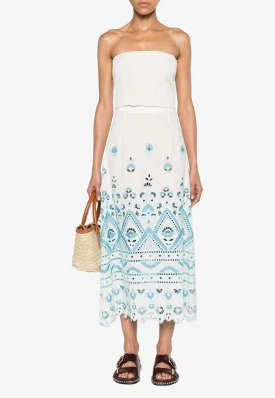 Etro Floral Embroidered Midi Skirt In Multicolor