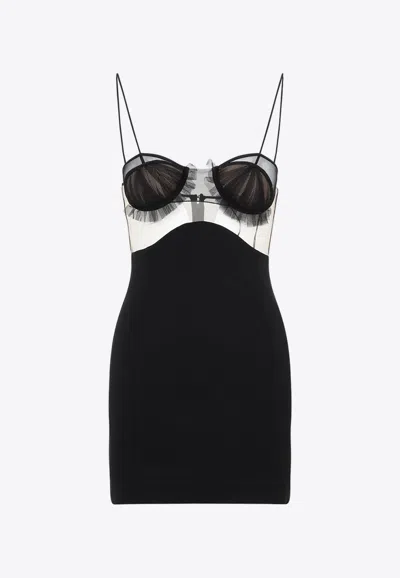 Nensi Dojaka Black Stretch Viscose Jersey Minidress In Black