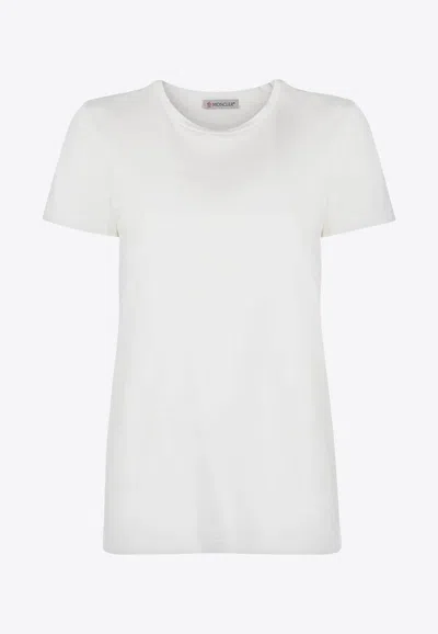 Moncler Short-sleeved Crewneck T-shirt In Natural