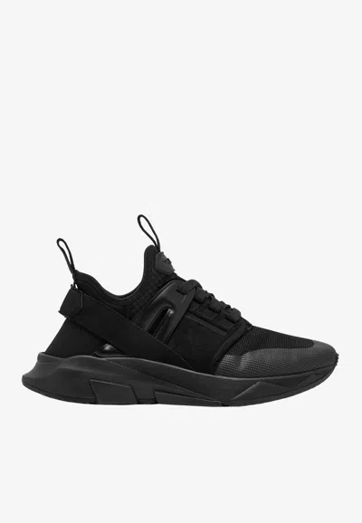 Tom Ford Jago Low-top Sneakers In Nylon Mesh In Black