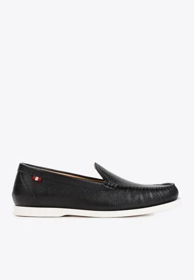 Bally Nadim Leather Loafers In Black