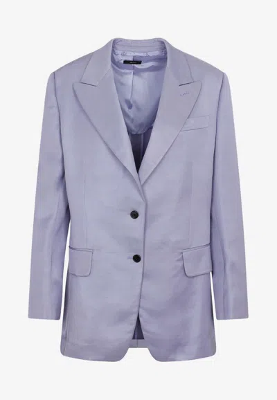 Tom Ford Purple Soft Fluid Twill Boyfriend Jacket In Violet
