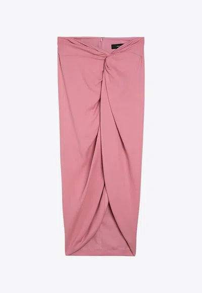 FEDERICA TOSI DRAPED  MIDI SKIRT WITH KNOT 