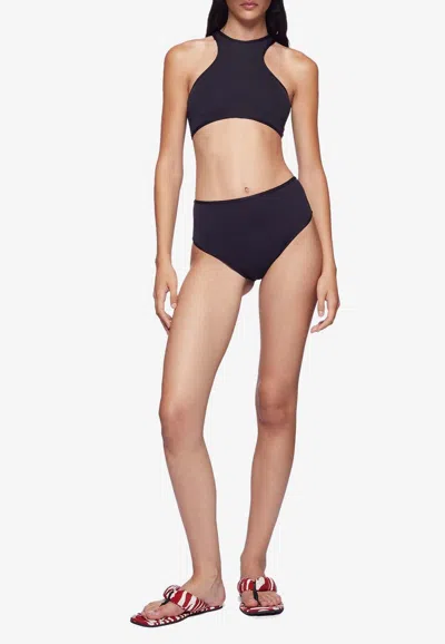 Attico "bikini Set With Mesh Inserts" In Black