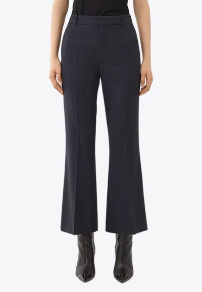 Chloé Bootcut Cropped Pants In Wool In Blue