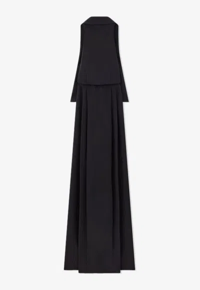 Tom Ford Silk Maroccaine Halterneck Maxi Dress In Black