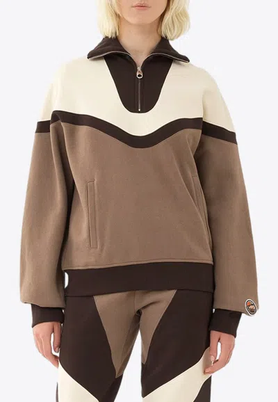 Chloé Semi-zipper Vertical Collar Sweater In Brown