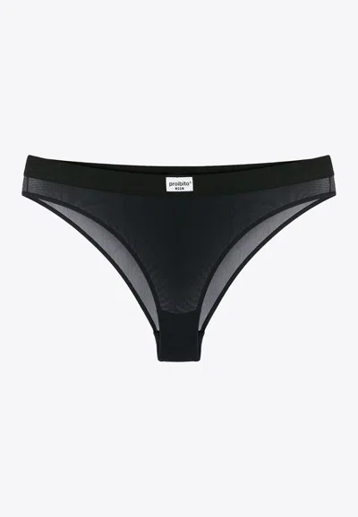 Msgm Proibito Logo Briefs In Black