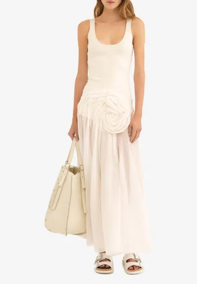 CHLOÉ FLORAL-APPLIQUE MAXI DRESS 
