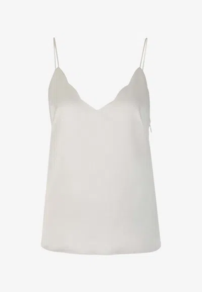 Chloé X Atelier Jolie Sleeveless Silk Top In White