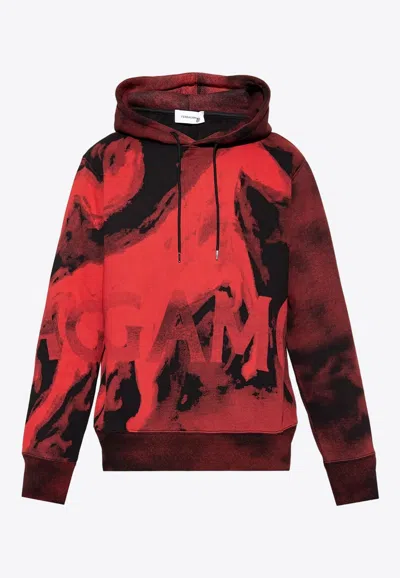 【送料&関税込】Ferragamo Red\\/black Hoodie Ferragamo Mustang-print Cotton Hoodie In Black/red | ModeSens