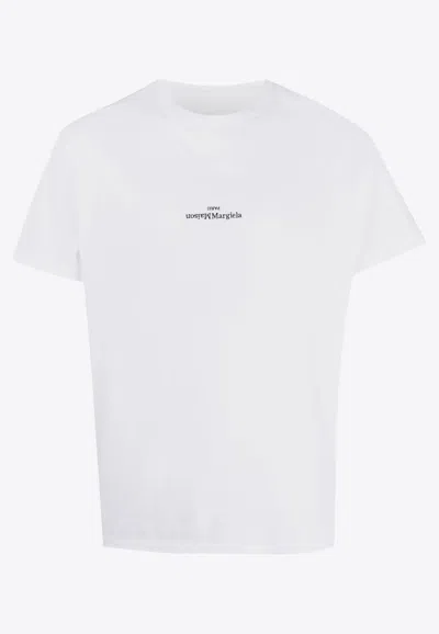 Maison Margiela Distorted Logo T-shirt In White