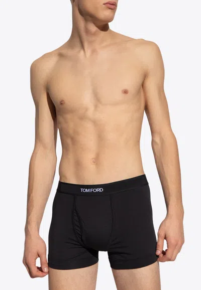 Tom Ford Cotton Blend Boxer Briefs In Black