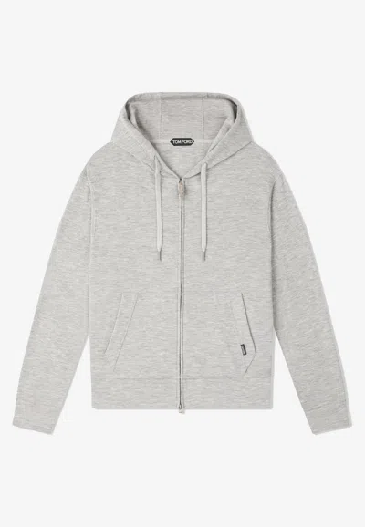 Tom Ford Garment-dyed Cotton-jersey Sweatshirt In Gray