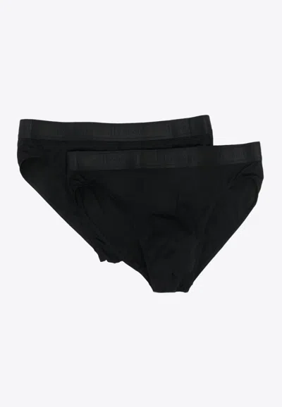 Wolford Logo Waistband Briefs - Set Of 2 In Black