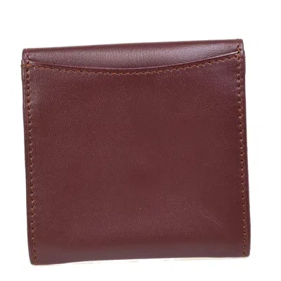 Pre-owned Cartier Must De  Burgundy Leather Wallet  ()